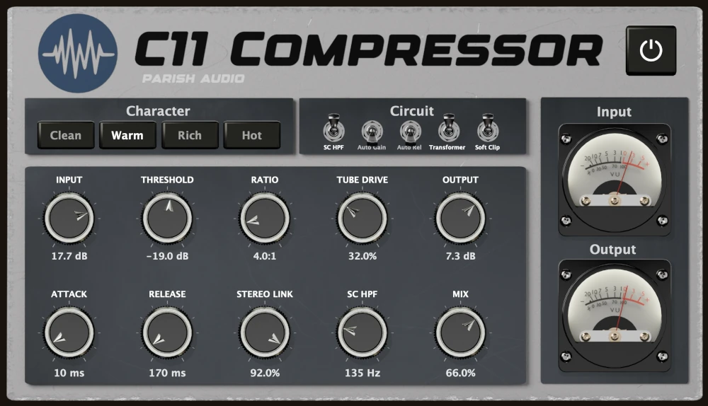 C11 Compressor by Parish Audio – a VST3 compressor plugin with a ...